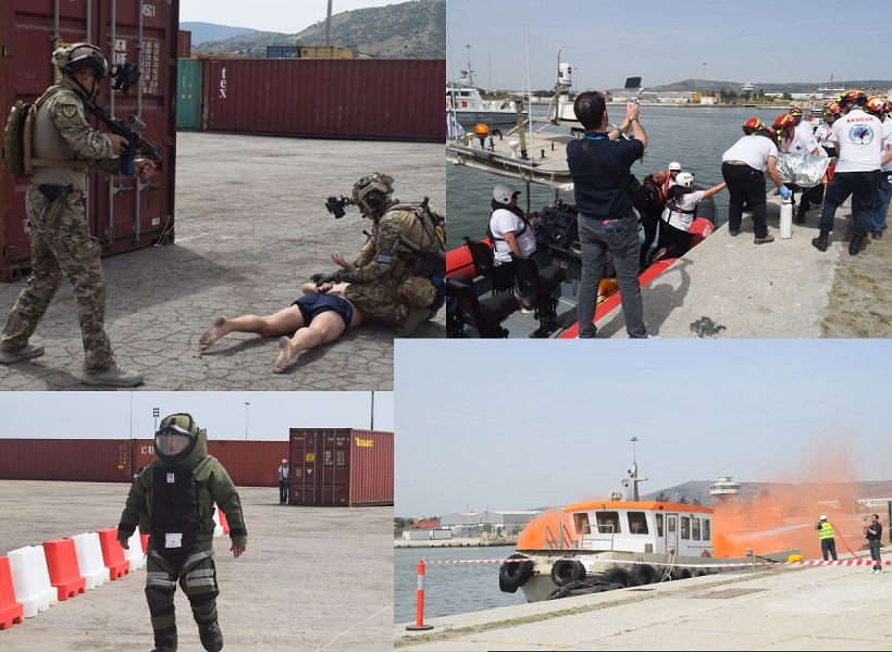 Εντυπωσιακή άσκηση ευρείας κλίμακας στο λιμάνι του Βόλου – Διάσωση, αντιμετώπιση πυρκαγιάς, σύλληψη βομβιστή, εξουδετέρωση εκρηκτικών (pics & vid)