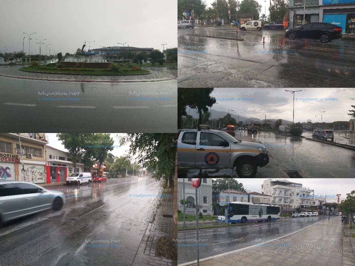 Με έντονη ραγδαιότητα (8 χιλιοστά την ώρα) η καταιγίδα στον Βόλο – Συνεργεία και δυνάμεις σε διασπορά σε επικίνδυνα σημεία για πλημμύρες (pics & vid)