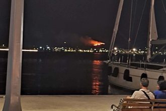 Φωτιά στα Αιβαλιώτικα κοντά στο αρχαίο θέατρο Δημητριάδας – Έκλεισε προσωρινά ο δρόμος Βόλος – Αλυκές – Κατασβέστηκε στις 11.30 μμ