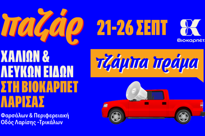 Παζάρ Χαλιών & Λευκών Ειδών στη Βιοκαρπέτ Λάρισας