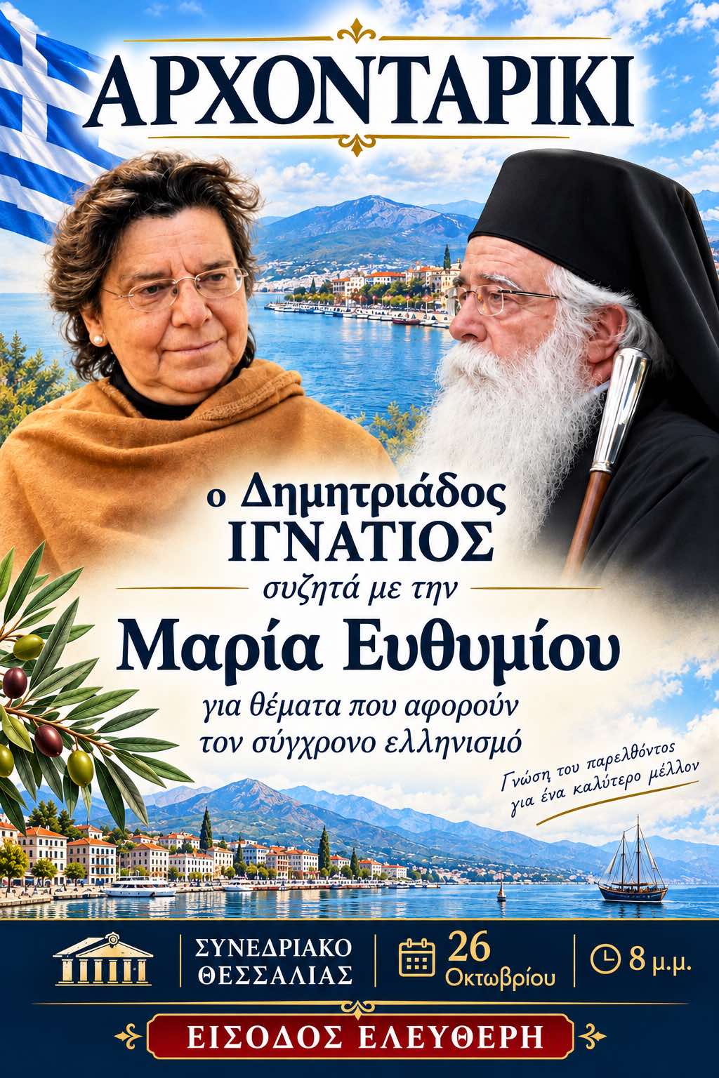 «Αρχονταρίκι» με την ιστορικό Μαρία Ευθυμίου – Ανοικτή εκδήλωση στο Συνεδριακό Κέντρο της Μητρόπολης στα Μελισσάτικα